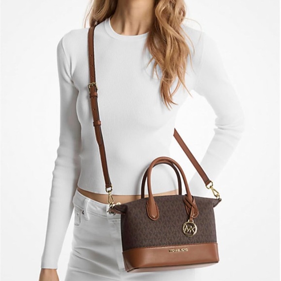 NWT Michael Kors Hyde Small Satchel Pebbled Leather - Picture 3 of 10